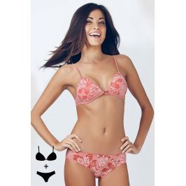Set sutien fara balene si chilot Blue Pink 4331