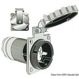 Osculati Marinco 3-wire bipolar monophase socket AISI 316 63A