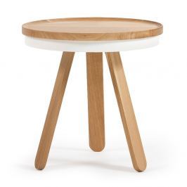 Măsuță auxiliară cu tavă Woodendot Batea S, alb