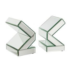 Set suport lateral cărți J-Line Book End, argintiu