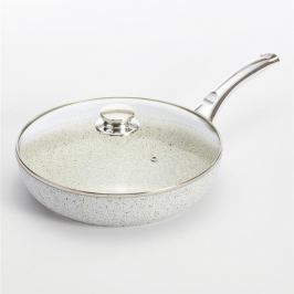 Tigaie cu capac și mâner argintiu Bisetti Stonewhite, Ø 28 cm