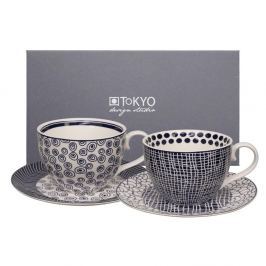 Set 2 cești cu farfurioară Tokyo Design Studio Cappiccino Bubble/Net