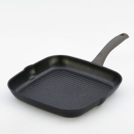 Tigaie pentru grătar cu mâner gri, Bisetti Black Diamond, 28 x 28 cm