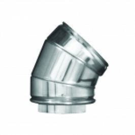 COT LA 45 DIN INOX PENTRU COS DE FUM DUBLU PERETE D.INT200/D.EXT250