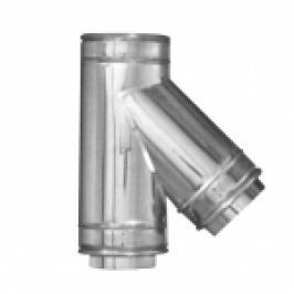 RAMIFICATIE LA 45 DIN INOX PENTRU COS DE FUM DUBLU PERETE D.INT150/D.EXT200