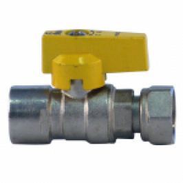 ROBINET DE GAZ BIANCHI DIN ALAMA CU SFERA SI RACORD OLANDEZ FLUTURE, PN16bar, FI-FI 1/2"x3/4"