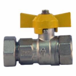 ROBINET DE GAZ BIANCHI DIN ALAMA CU SFERA SI RACORD OLANDEZ FLUTURE, PN16bar, FI-FI 3/4"x3/4"