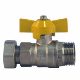 ROBINET DE GAZ BIANCHI DIN ALAMA CU SFERA SI RACORD OLANDEZ FLUTURE, PN16bar, FE-FI 3/4"x1"