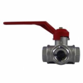 ROBINET DE TRECERE BIANCHI, ALAMA CROMATA, 3 CAI IN "L", SFERA SI MANETA PT APA, FI-FI 3/4"